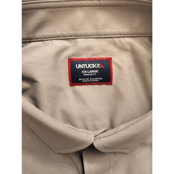 UNTUCKit Performance Nylon Stretch pocket Button up Gray button up Men 2XL shirt - Picture 5 of 9